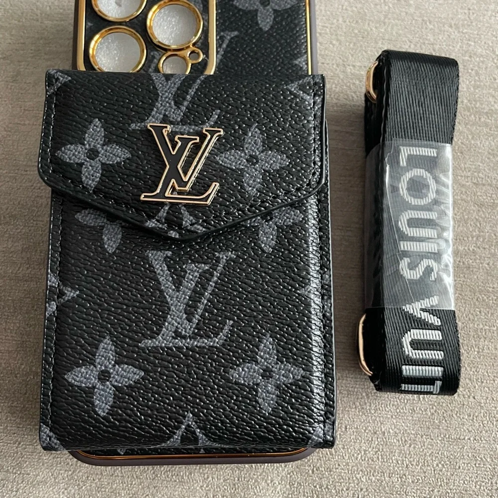Black and Gray Monogram Phone Case